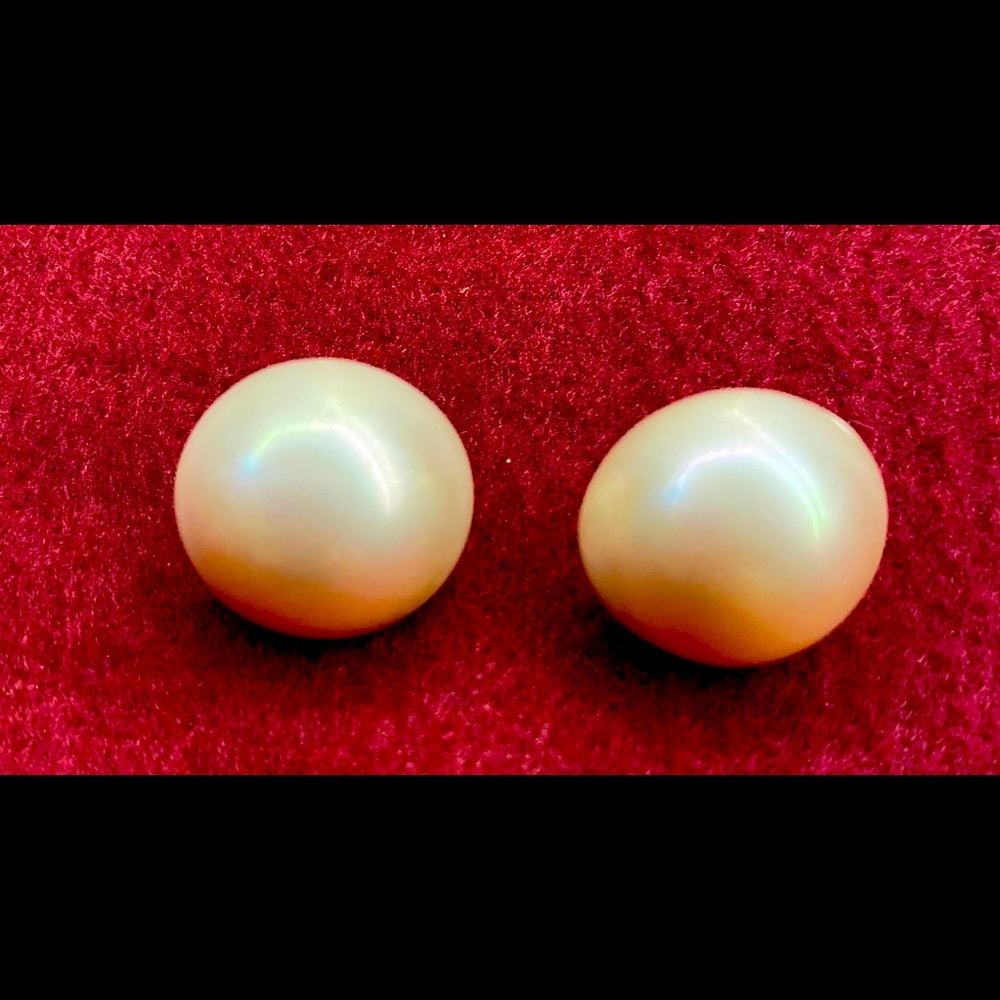 Demilune Simulated Pearl Earrings (Pierced)